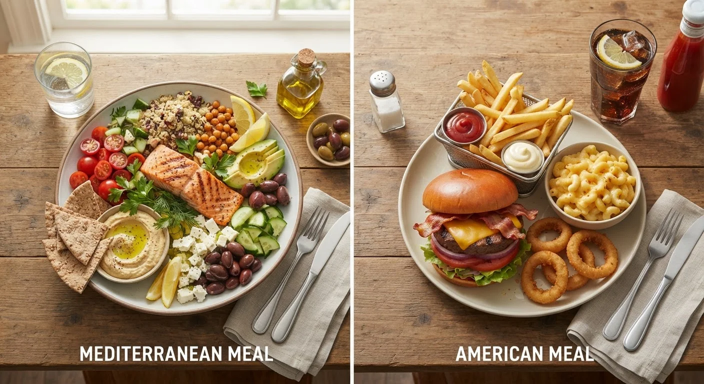 Mediterranean Eating Pattern vs. Standard American Diet: A Nutritional Comparison